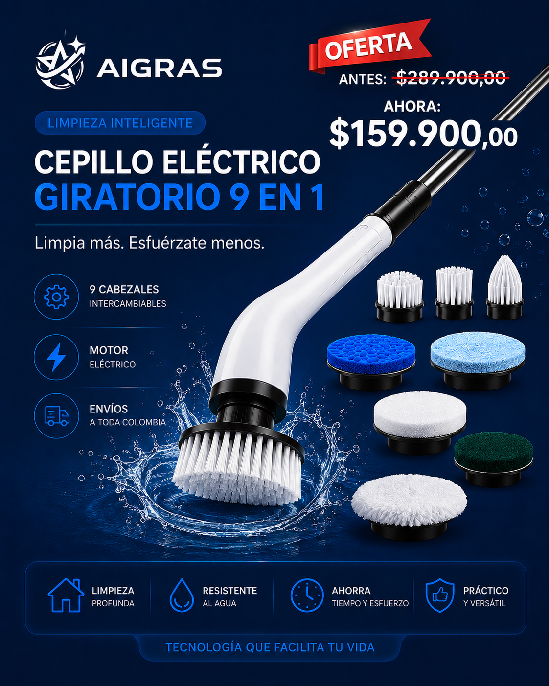 COMBO Cepillo 9 EN 1 -Filtro P 3 en 1